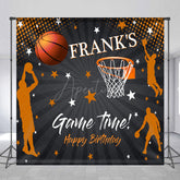 Aperturee Aperturee Custom Game Time Birthday Backdrop Basketball and Hoop Sports Theme Personalized Slam Dunk Party Photo Prop